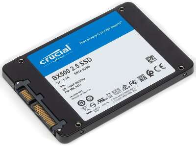 Твердотельный накопитель SSD Crucial BX500 CT240BX500SSD1 240GB 2.5" Client SATA 6Gb/s, 540/500, MTBF 1.5M, 3D TLC, 80TBW,0.31DWPD, RTL/Bulk  (787323) {100}