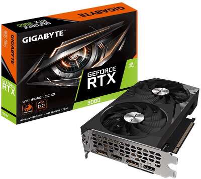 Видеокарта Gigabyte RTX3060 WINDFORCE OC 12GB GDDR6 192bit 2xDP 2xHDMI 2FAN RTL