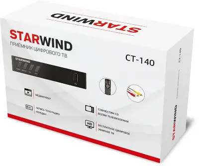 Цифровая ТВ-приставка Starwind CT-140 черный