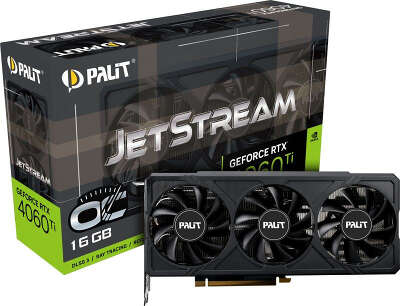 Видеокарта Palit NVIDIA nVidia GeForce RTX 4060Ti JETSTREAM OC 16Gb DDR6 PCI-E HDMI, 3DP