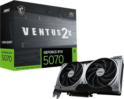 Видеокарта MSI PCI-E 5.0 RTX 5070 12G VENTUS 2X OC NVIDIA GeForce RTX 5070 12Gb 192bit GDDR7 2542/28000 HDMIx1 DPx3 HDCP Ret