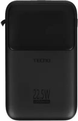 Внешний аккумулятор Tecno Pocket S101Q 10000mAh QC3.0/PD3.0 22.5W 2.4A 2xUSB-A/USB-C черный