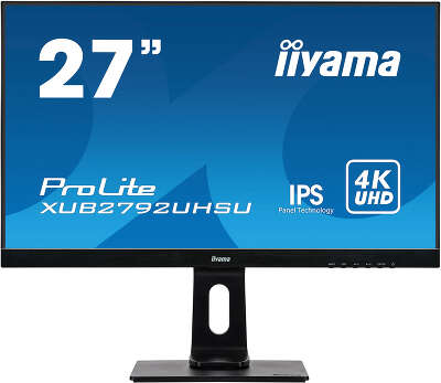 Монитор 27" Iiyama XUB2792UHSU-B1 IPS UHD DVI, HDMI, DP USB-Hub