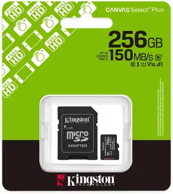 Карта памяти 256 Гб Micro SDXC Kingston Class 10 UHS-I U1 A1 V 10 Select Plus [SDCS3/256GB]