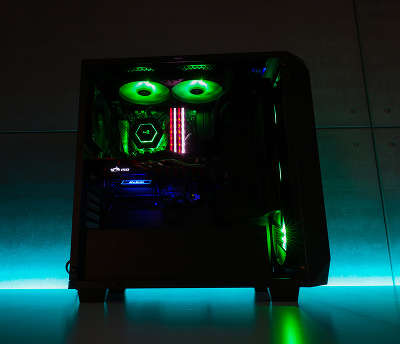 Корпус Aerocool [Project 7] P7-C0 черный , два акриловых окна , ATX, без БП, 2x USB 3.0