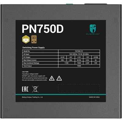 Блок питания Deepcool GAMERSTORM PN750D (ATX 3.1, 750W, PWM 120mm fan, Active PFC, 80+ GOLD, Gen5 PCIe) RET (R-PN750D-FC0B-WGEU-V2)