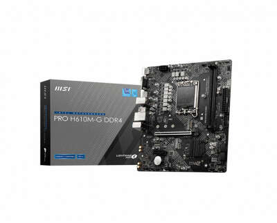 Материнская плата MSI PRO H610M-G DDR4 (LGA1700/H610/2xDDR4/mATX/VGA, HDMI, DP) (PRO H610M-G DDR4)