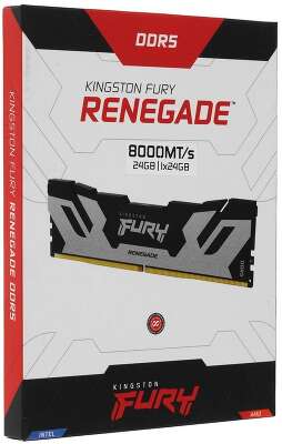 Модуль памяти Kingston 24GB DDR5 8000 FURY Renegade Silver On-Die ECC UDIMM (Single Module) CL38-48-48 1.4V