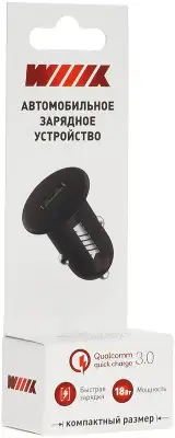 Автомобильное зар./устр. Wiiix UCC-1-11 18W 3A (QC) USB универсальное черный