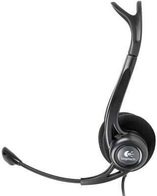 Гарнитура Logitech PC960 |981-000100| черная, USB, поворотный микрофон, пульт управления на кабеле, |981-000100| кабель 2.4м