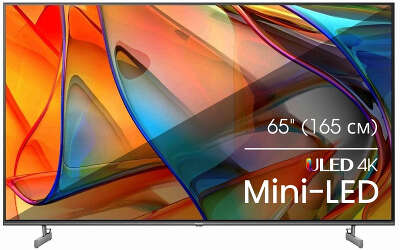 Телевизор 65" Hisense 65U6KQ, 4K UHD, DVB-T /T2 /C, HDMIx3, USBx2, WiFi, Smart TV, темно-серый