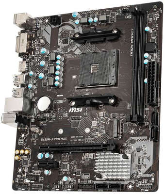 Материнская плата MSI B450M-A PRO MAX Soc-AM4 AMD B450 2xDDR4 mATX AC`97 8ch(7.1) GbLAN RAID+DVI+HDMI