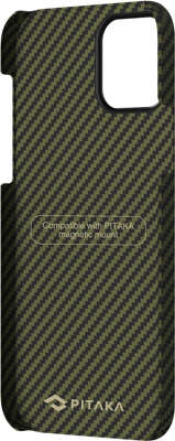 Чехол из арамидного волокна для iPhone 12 Pro Max Pitaka MagEZ Case, Black/Green [KI1205PM]