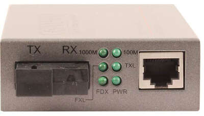 Медиаконвертер/ OSNOVO Гигабитный медиаконвертер, по одному волокну SM до 20 км, по MM - до 500м, tx1550/rx1310нм