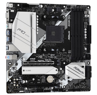 Материнская плата ASROCK B550M PRO4, AM4, B550, 4*DDR4, 6*SATA, 2*M.2, 5*USB 3.2, 2*USB 2.0, Type-C, 6*PCIx16, 1*PCIx1, 1xM.2 (Key E), D-Sub+HDMI+DP, mATX