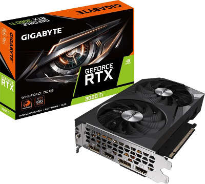 Видеокарта GIGABYTE NVIDIA nVidia GeForce RTX 3060Ti WINDFORCE OC 8Gb DDR6 PCI-E 2HDMI, 2DP