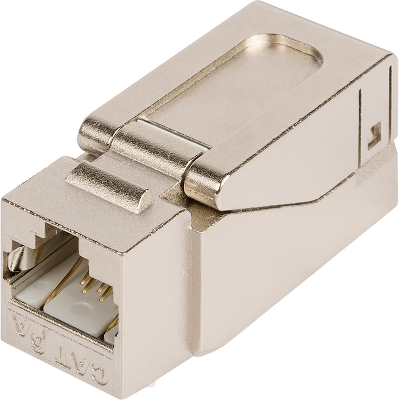 Модуль-вставка NIKOMAX типа Keystone, Кат.6a (Класс Ea), 500МГц, RJ45/8P8C, самозажимной, T568A/B, полный экран, металлик - гарантия: 5 лет расширенная / 25 лет системная