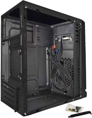 Exegate EX283058RUS Корпус Minitower ExeGate BAA-106 Black, mATX, <AAA400, 80mm>, 2*USB, Audio