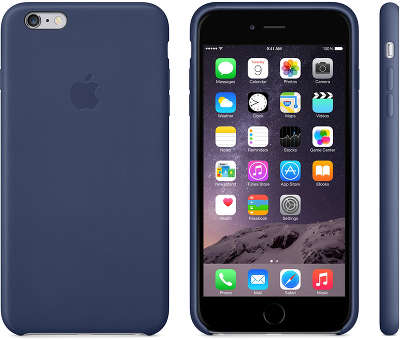 Кожаный чехол для iPhone 6 Plus/6S Plus Apple Leather Case, Midnight Blue [MGQV2ZM/A]