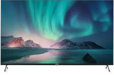 Телевизор LED Hyundai 55" H-LED55BU7006 Android TV Frameless Metal черный 4K Ultra HD 60Hz DVB-T DVB-T2 DVB-C DVB-S DVB-S2 USB WiFi Smart TV
