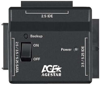 Адаптер-переходник для HDD AgeStar FUBCP2 IDE SATA SATA пластик черный 2.5" 3.5" 5.25"