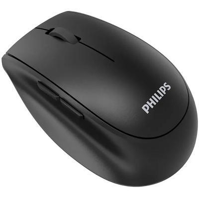 Аксессуары Philips Беспроводная Мышь SPK7627, 2,4 GHz, Bluetooth 3.0/5.0, 5 кноп., 1600dpi, Аккамулятор, Чёрный
