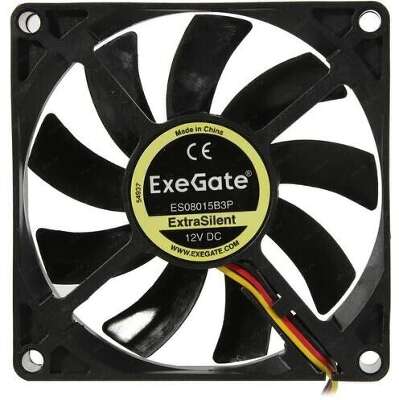 Вентилятор ExeGate ES08015B3P, 80мм, 1600rpm, 22 дБ, 3-pin