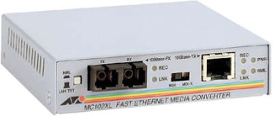 Медиаконвертер Allied Telesis AT-MC102XL-60 100TX RJ-45 to 100FX SC Fast Ethernet