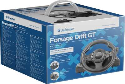 Руль Defender FORSAGE DRIFT GT (USB/PS2/PS3) 12 кн., рычаг коробки передач