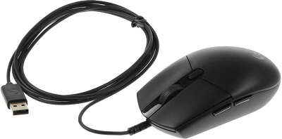 Мышь проводная игровая LOGITECH G102 LightSync (Световая синхронизация) черный (USB, 8000dpi, 6but) (910-005808)