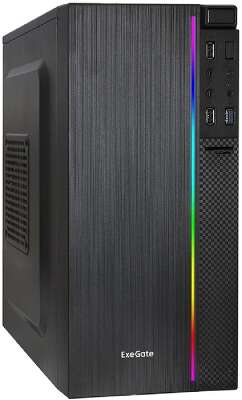 Exegate EX287885RUS Корпус Minitower ExeGate mEVO-9302-RGB-600W-12 (mATX,600NPX 12см,2USB+USB3.0, HD аудио,черн/RGB)
