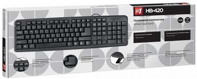Клавиатура проводная Defender HB-420 black (USB, полноразмерная, 107+3 кл.) (45420)