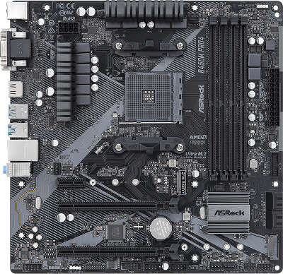 Материнская плата mATX LGAAM4 ASRock B450M PRO4 R2.0