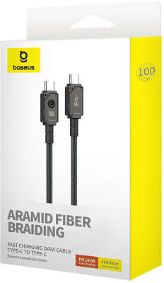 Кабель Baseus Unbreakable Series 100W USB-C to USB-C, 1 м, Black [P1035580011100]