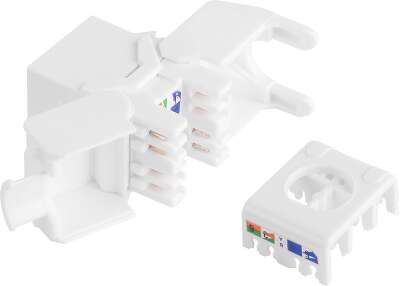Модуль-вставка NIKOMAX типа Keystone Essential Line, Кат.6 (Класс E), 250МГц, RJ45/8P8C, самозажимной, T568A/B, 180 градусов, неэкранированный, белый