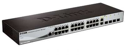 D-Link DGS-1210-28/ME/B2A Управляемый L2 коммутатор, 24x1000Base-T, 4x1000Base-X SFP, AC 220В/DC 12В(с возможностью мониторинга статуса питания коммутатора)