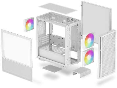 Корпус MiniTower Deepcool CH360 white (mATX, без БП, ARGB, USB3.2 Type-A + USB3.2 Type-C) (R-CH360-WHAPE3-G-1)