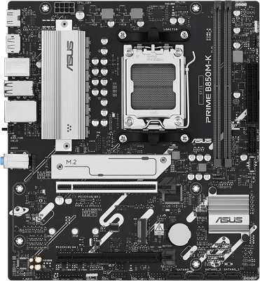 Материнская плата ASUS PRIME B850M-K, AM5, B850, 2*DDR5, 4*SATA, 2*M.2, 4*USB 3.2, 4*USB 2.0, 3*PCIx16, 2*PCIx1, DP+HDMI, mATX; 90MB1LV0-M0EAY0