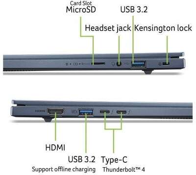 Ноутбук Acer Swift Go 14 AI SFG14-75-58NB Intel Core Ultra 5 226V/16Gb (soldered D5)/SSD1Tb/UMA/14