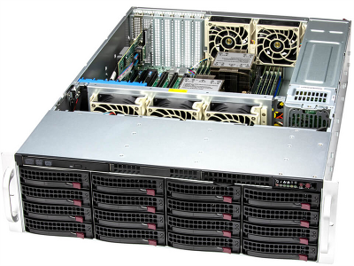 Серверная платформа Supermicro SuperStorage 3U Server 631E-E1CR16H no CPU(2) 5th/4th gen(MCC carrier)/TDP270/no DIMM(16)/16x3.5/2.5 SATA/SAS/2x10GbE/2x1200W/SFT-DCMS-Single