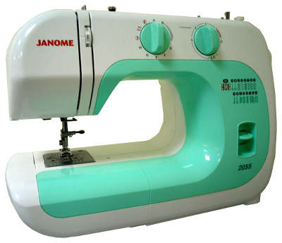 Швейная машина Janome 2055, цвет: белый/зеленый