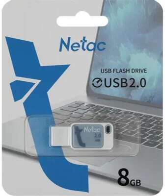 Netac USB Drive 8GB UA31 <NT03UA31N-008G-20BL>, USB2.0, голубая