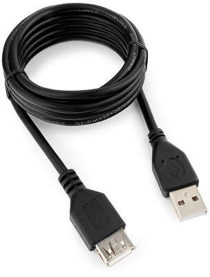 Кабель удлинитель USB 2.0 Pro GEMBIRD/CABLEXPERT CCP-USB2-AMAF-6 black (1.8м, AM/AF, экран., пакет) (CCP-USB2-AMAF-6)