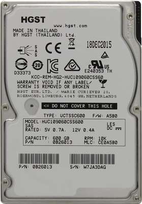 Жесткий диск 2.5" SAS 600Gb [HUC109060CSS600] Hitachi C10K900, 10000rpm, 64MB Cache
