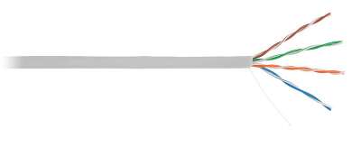 Кабель NETLAN EC-UU004-5E-PVC-GY U/UTP 4 пары, Кат.5e (Класс D), 100МГц, одножильный, BC (чистая медь), внутренний, PVC нг(B), серый, 305м