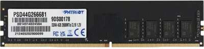Patriot DDR4 DIMM 4GB PSD44G266681 PC4-21300, 2666MHz