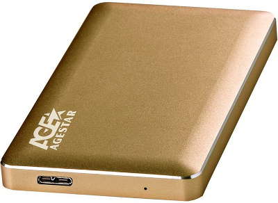 Внешний корпус для HDD AgeStar 3UB2A16 SATA алюминий золотистый 2.5"