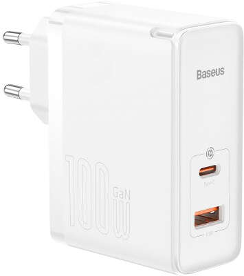 Зарядное устройство Baseus GaN5 Pro Fast Charger 100W Black + USB-C Cable 100W, White [CCGP090202]