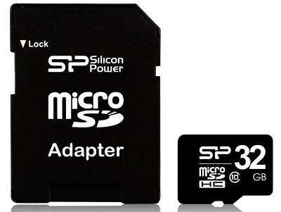 Флеш карта microSDHC 32GB Silicon Power SP032GBSTH010V10SP + adapter