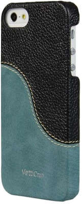 Чехол для iPhone 5/5S/SE Vetti Craft Prestige LeatherSnap, Black/Vintage Lake Blue [IPO5LESHYBKLC3]
